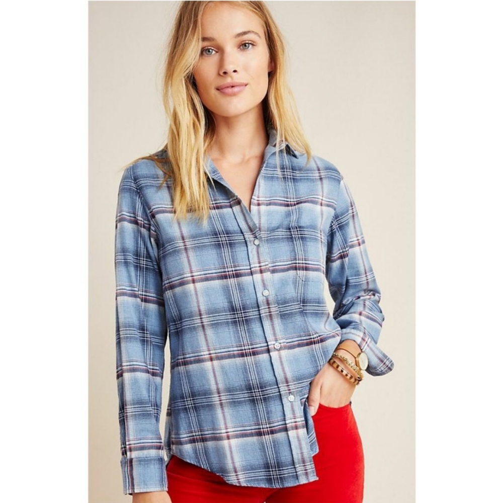 Grayson Size 5 Plaid Claudette Top NWT
